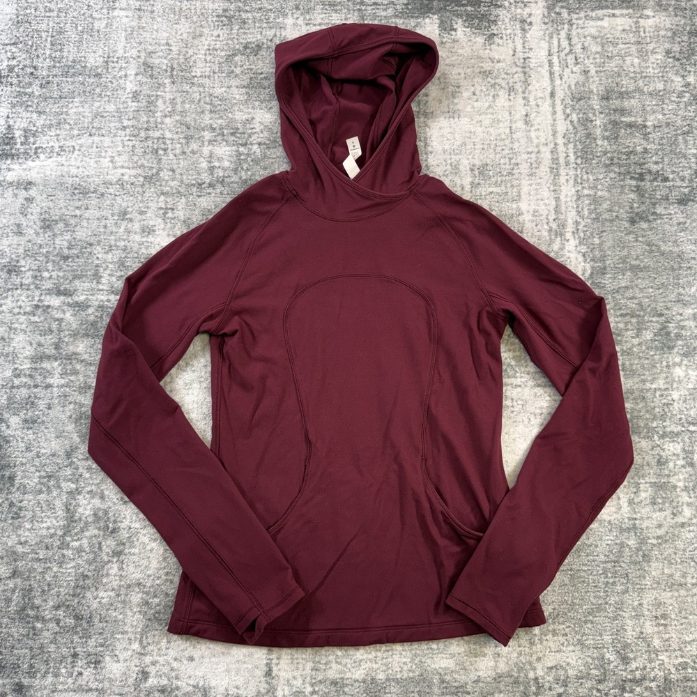 Lululemon Hoodie Womens 6 On Repeat Rula Garnet Red Stretch Lightweight Training